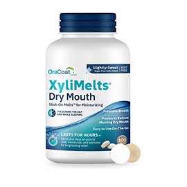 Oracoat XyliMelts para Boca Seca de Noche o Día - Discos Adhesivos Hidratantes para Boca Seca, Sin Azúcar con Xilitol, 100 Unidades, Sabor Ligeramente Dulce, Alivio de 8 Horas