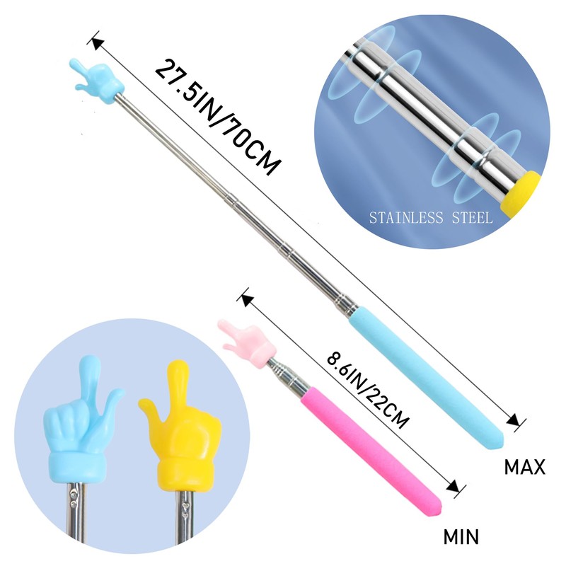 Telescopic Teacher Pointer, Classroom Demonstration Stick, Guide Display, Retractable Finger