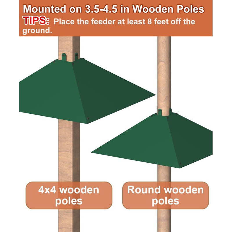 Khordin Metal Squirrel Baffle for 4x4 Post, Outside Wooden Pole