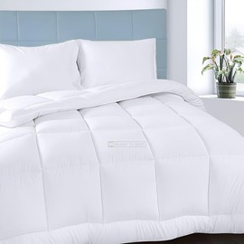 Ready To Rest Lightweight Comforter Duvet Insert, Quilted Comforters Twin XL College Dorm, Box Stitched Down Alternative Comforter with Corner Tabs (White)