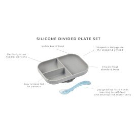 Beaba Silicone Suction Plates for Baby, Made with High Grade Food Safe Silicone, Toddler Plates, Toddler Dishes, Silicone Baby Plates with Suction Bottom, Incl. Plate & Silicone Spoon, Rose