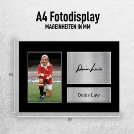HWC Trading Denis Law Manchester United Man U Gifts A4 Printed Autograph For Fans & Fans - A4