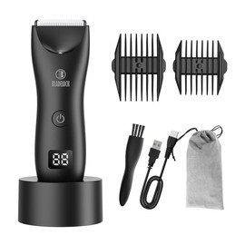 Adult Body Hair Clippers electric shave  waterproof USB Rechargeable for  men black hair trimmer Barber Kit Comfort Electricshaver - Color: black