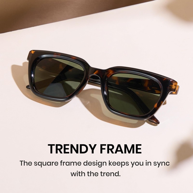 [Cyxus] カラーレンズサングラス レディース ウェリントンフレーム 偏光機能付き 紫外線対策 小顔効果 軽量設計 釣り 運転