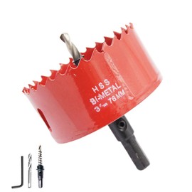 3 inch Hole Saw, LAIWEI bi-Metal Hole Cutter. for Drilling Wood, Aluminium Profiles, PVC, plasterboard, etc. Round Knife Calibre 3"(76mm)