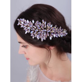 JWICOS Diadema de cristal para novia, accesorio para el cabello para mujeres y niñas (azul)