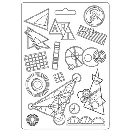 Stamperia International Stamperia-Soft Mould-Bauhaus-Kandinsky Rhythm, White, A5