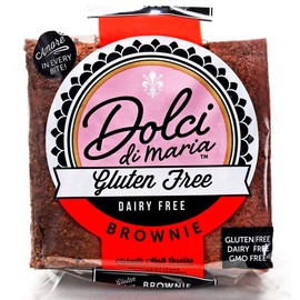 Dolci di Maria | Chocolate Brownies | Gluten & Dairy Free Snack | 1 Pack of 6 Brownies, 3.0 ounce each