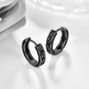 Black Viking Celtic Knot Hoop Earrings S925 Sterling Silver Viking