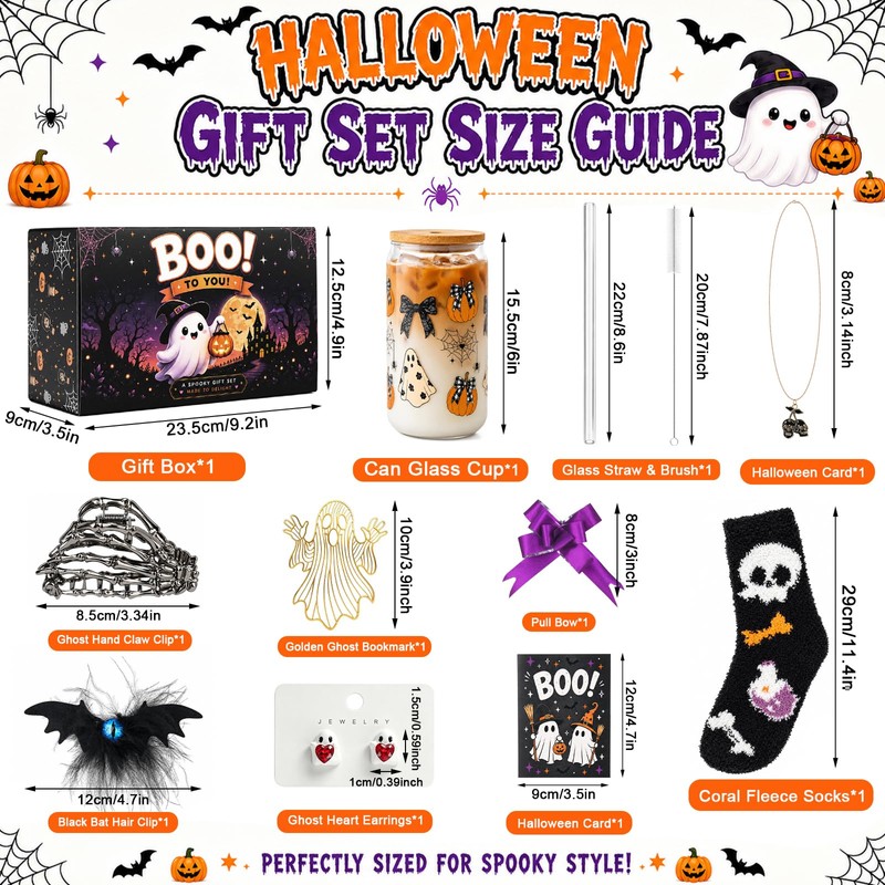 ONEHAUS Boo Basket Stuffers for Women 15 Pcs Halloween Spooky