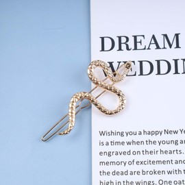 Iaceble Boho Snake Hairclip Pins Snake Side Clip Barrette Gold Snake Hair Pin Metal Snake Hair Clips Decorative Hair Accessories for Women and Girls Headdress
