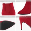 DREAM PAIRS Women's Red Suede Pointed Toe Stiletto High Heel