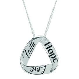 Dicksons Faith Hope Love Mobius Triangle Silver Plated 18 inch Metal Pendant Necklace