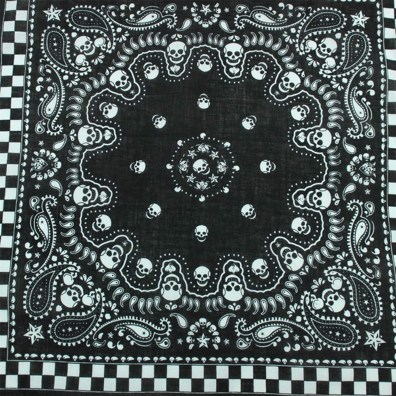 LOUDelephant Bandana Face Cover Mask - Paisley Skulls