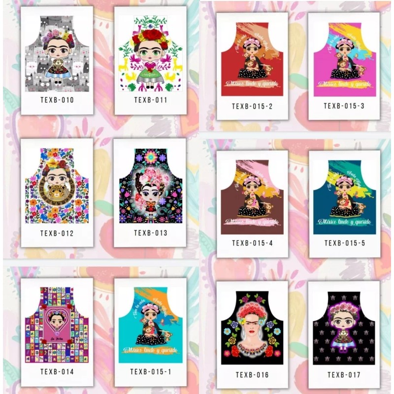 Texben 12 Mandiles Para Cocina Sublimados Frida Calo