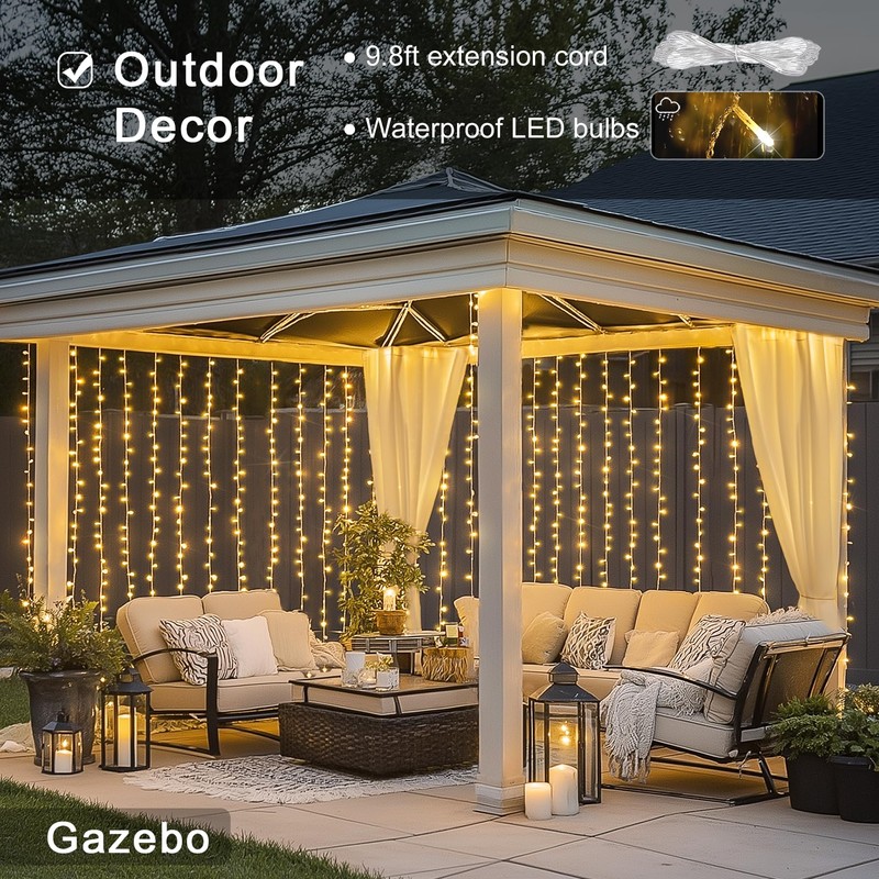 JMEXSUSS 300 LED Remote Control Curtain Lights, Plug in Fairy