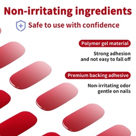 Stellastar Gel Nail Stickers 16pcs Semi Cured Gel Nail Strips UV Light Required Gel Nail Wraps Long Lasting & Easy to Use