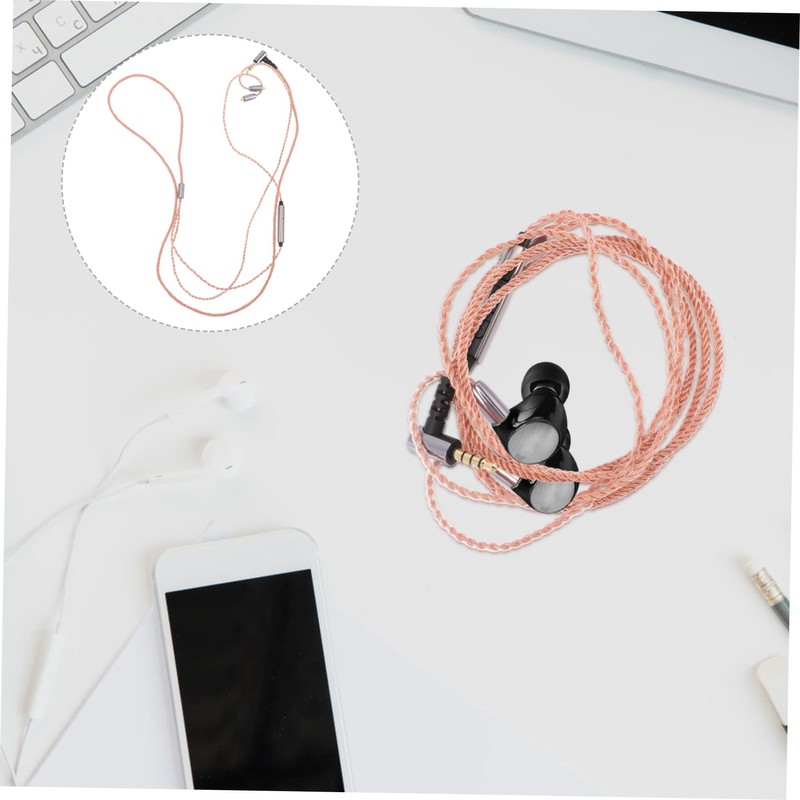 OSALADI Earphone Replacement Cable Soft and Core Wire Mic for