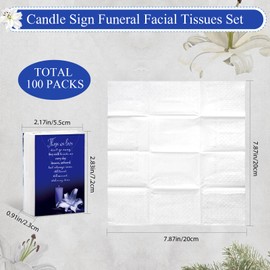 Fumete 100 Packs Memorial Facial Tissues Those We Love Don't Go Away Inspirational Poem Pocket Tissues 3 Ply Tissue Napkins Packs Funerals Wedding Supplies for Family Relatives, 700 Sheets (Blue)
