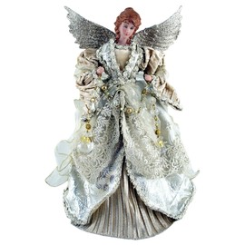 Santa's Workshop 3035 Gilded Angel Treetopper, 16", Multi