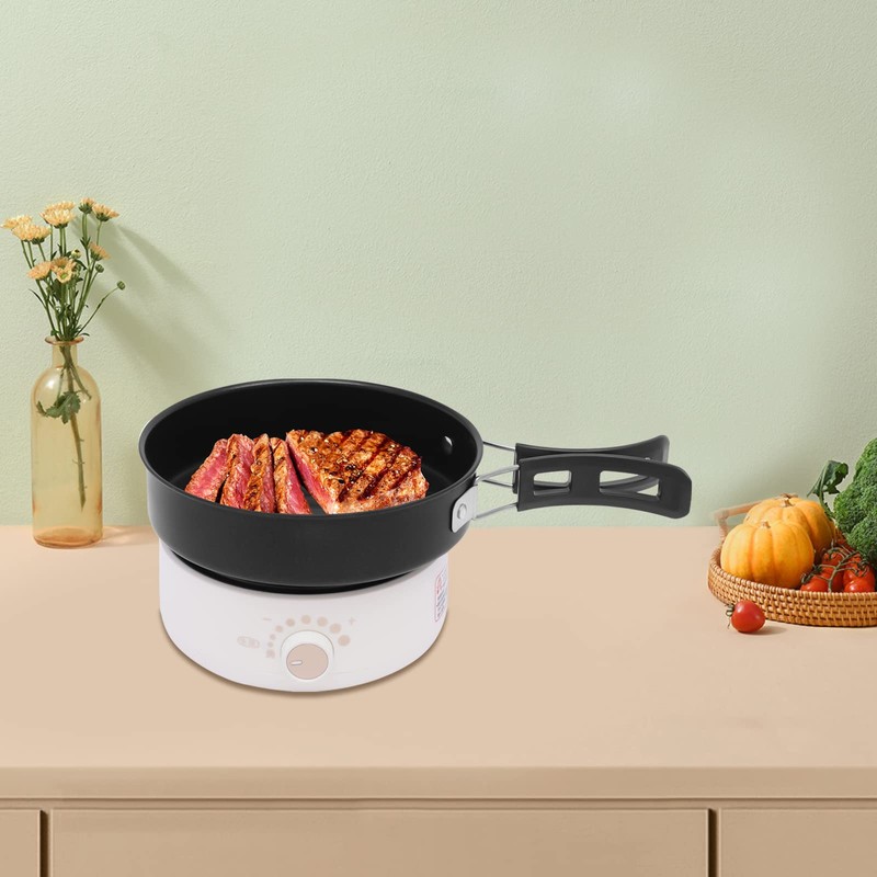Portable Electric Hot Pot with Foldable Handles, Non-stick Frying Pan,