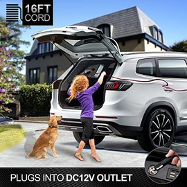 Aspiradora de coche de 12V106W, aspiradora manual portátil de alta potencia con cable de 16 pies, accesorios, filtros y bolsa de almacenamiento,