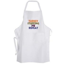 Turkey Stuffing Pie Repeat – Thanksgiving Cute Funny Quote – Adult Size Apron