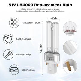 3 pack FLT4825 Filter B Replacement ＆ LB4000 Compatible with G-Guardian Filter B Air-Purifier AC4825 AC4825E AC4300 AC4800 AC4900 AC4850,3 HEPA Filters + 9 Carbon filters+ 1 lb4000 uv light bulb