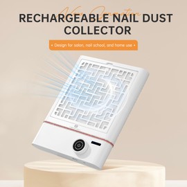 CHRISTINE SHELLY Nail Dust Collector, Bling Diamond Cordless Rechargeable Vacuum Nail Tech Fan Extractor, Professional Nail Duster Suction Manicure Tool for Acrylic Polishing, Low Noise, Salon&Home