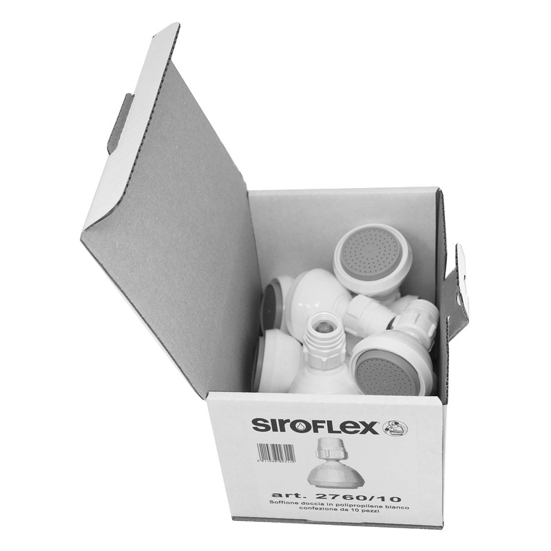 Siroflex Fixed Shower Head, White, Pack of 10, 2760/10, Robust