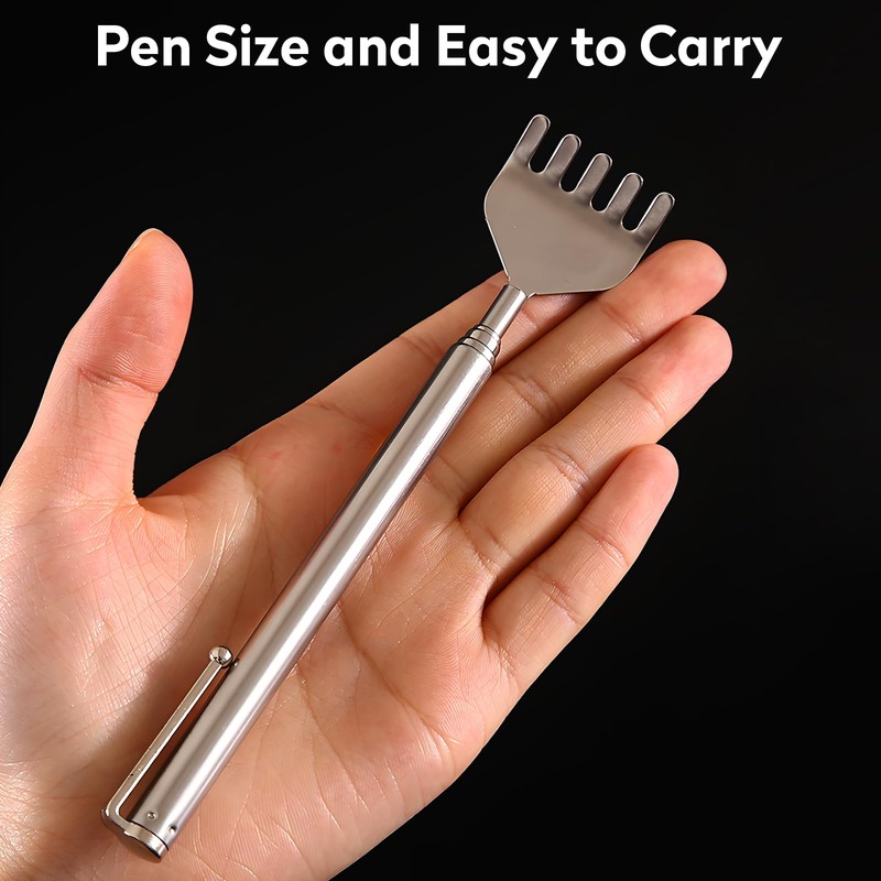 DOETYD 2 Pack Stainless Steel Back Scratcher, Telescopic Back Scratch,