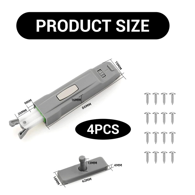 atnayo 4 Pcs Push to Open Door Catches, Latch for