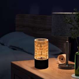 Cordless Table Lamps Small Vase Lamp Outdoor Decor Battery Operated Lights Led For Bedroom Unique Desk Light Office Rechargeable Home 4000mah Coffee Dining Bar Accessories With Usb Port (Black)