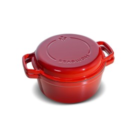5Qt Enameled Blue Cast Iron With Double Handle Pot Lid Gas Electric Use Healthy Household Cookware Cample Giftcolor: Red, Diameter: 22 CM