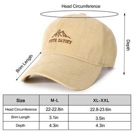 Eoslya Embroidered Baseball Cap for Men - Cotton Adjustable Hat, Breathable Sports Cap, Letter Mountain Design, Casual Outdoor Sun Hat for Summer Khaki