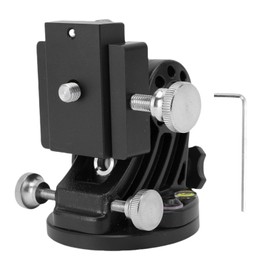 Generic Latitude Adjustment Seats, Aluminum Alloy Equatorial Wedge Instrument Latitude Base, 3/8" Thread, 0-90°, Telescope Mount for Astronomy Telescope Accessory (All Black)