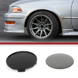 Partuto 63 mm 2.48" Carbon Fiber Pattern Black Universal Car Wheel Hub Center Caps Wheel Hub Caps Covers Protectors for SUV Truck - pack of 4