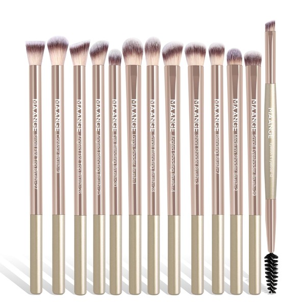 MAANGE 13 Pcs Makeup Brushes with Bag, Multi-functional Eye Makeup