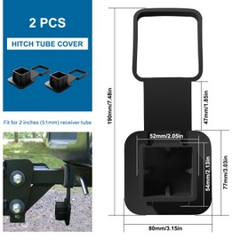 VooGenzek 2 Stück 5.1 cm Anhängerkupplung Schutzkappe, Gummi Anhängerkupplung Abdeckung, Schutzkappe Anhängerkupplung mit Halterung, Anhängerkupplungsabdeckung