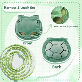 Pet Squirrel Harness and Leash Set Adorable Cloth Vest with Adjustable Leash for Ferret, Squirrel, Dwarf Chinchilla, Guinea Pig, Fancy Rat (Green)