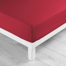 douceur d'intérieur, Fitted Sheet (90 x 190 cm) Lina Marsala 100% Cotton