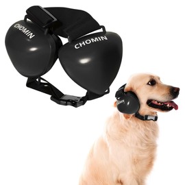 CHOMIN Dog Ear Muffs for Noise Protection, 29dB NRR Dog Earmuffs, Noise Cancelling Headphones for Dogs, Ear Plugs for Hearing Protection from Thunder, Vacuums, Fireworks (Black, Small)