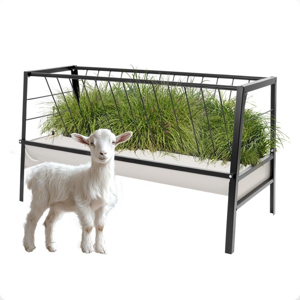 Gelacie 2-in-1 Livestock Feeder – Heavy-Duty Steel Hay & Grain
