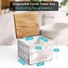 Disposable Face Towel Holder, White Washed Wood Face Towel Container