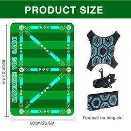 Landrain Football Mat Ball Control 90 x 60 cm Children's Football Training Mat