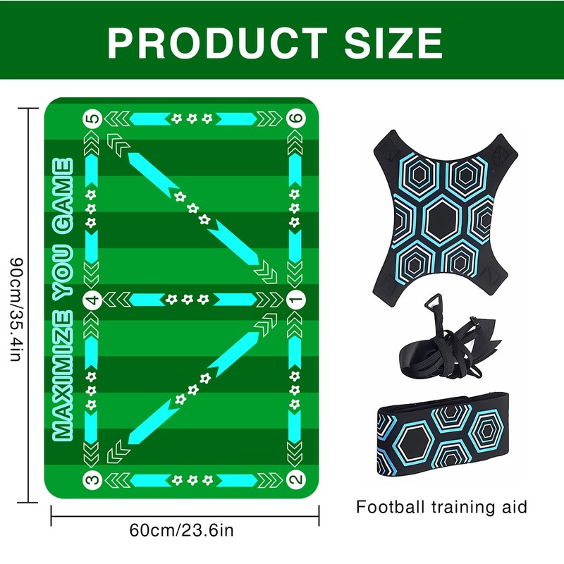 Landrain Football Mat Ball Control 90 x 60 cm Children's