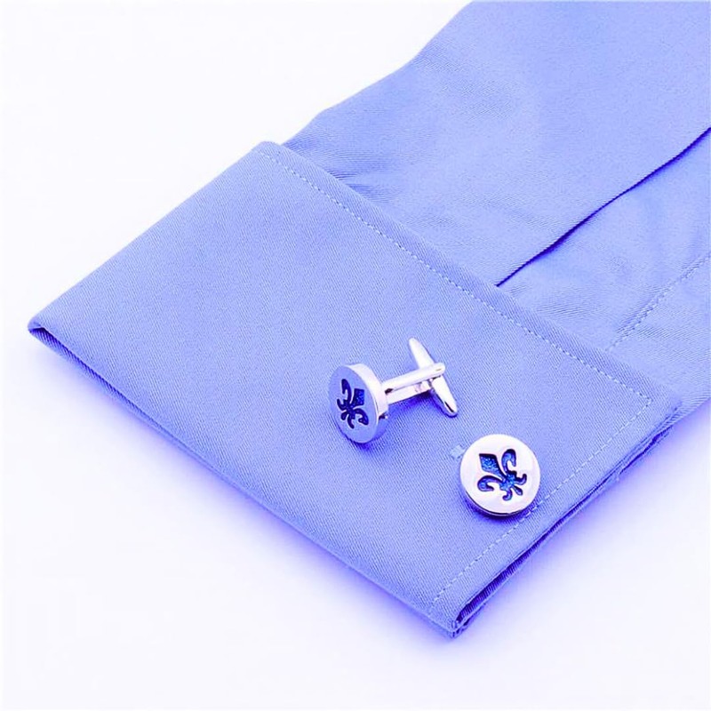 1 Pair of Royal Blue Fleur de Lily Cufflinks |