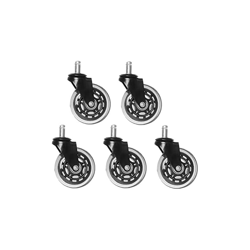 5 Ruedas Negro Giratorias para Silla Piezas Oficina de Acero