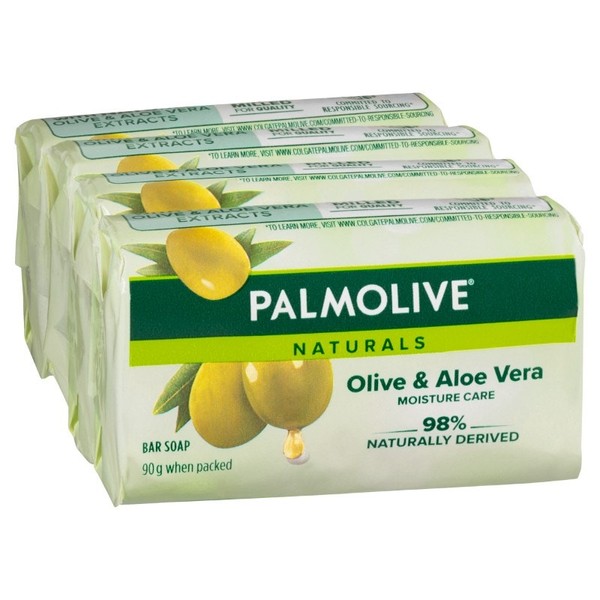 Palmolive Naturals Soap Bar - Aloe & Olive Extracts 90g X 4