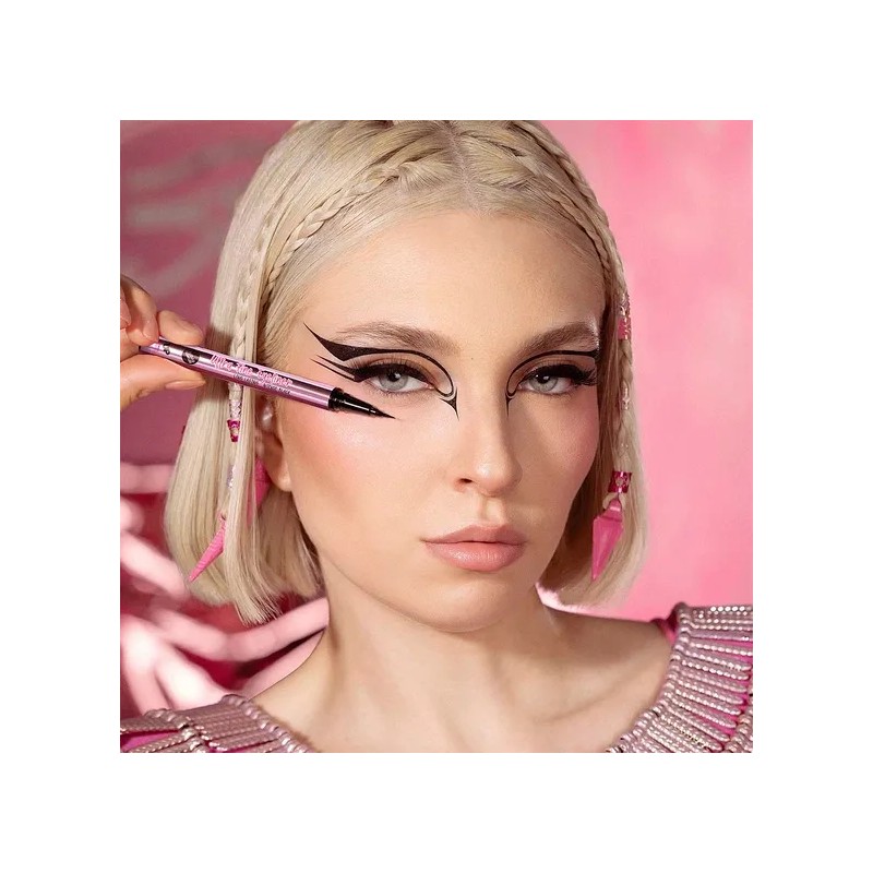 Delineador En Plumin Negro Ultra Fine Eyeliner Pink Up Acabado